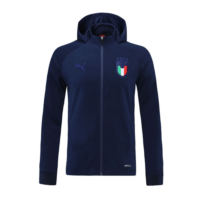 Veste Con Capucha Italie 2021-2022 Bleu Pas Cher